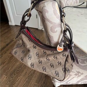 Dooney & Bourke Tan and Red Shoulder Bag